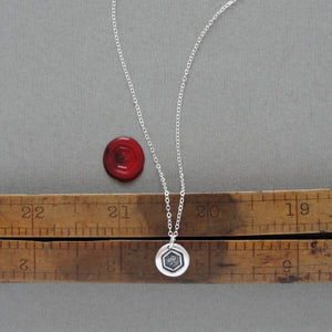 Tiny Silver Butterfly Wax Seal Necklace - Emblem Of The Soul Psyche
