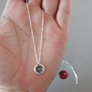 Tiny Silver Butterfly Wax Seal Necklace - Emblem Of The Soul Psyche