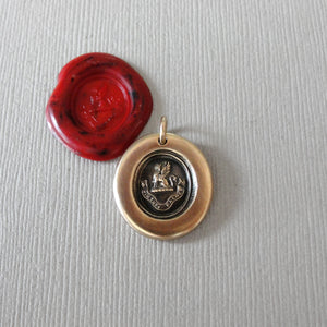 Griffin Wax Seal Pendant - To The Brave Reward - antique wax seal jewelry Strength Courage Boldness