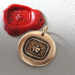 Together Forever - Wax Seal Pendant Love Hearts Antique Bronze Wax Seal Jewelry