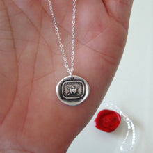 Load image into Gallery viewer, Together Forever - Silver Wax Seal Necklace Love Hearts - RQP Studio
