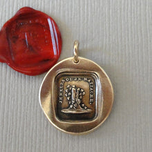 Load image into Gallery viewer, Together For Ever Wax Seal Pendant - Everlasting Love Antique Bronze Jewelry
