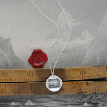 Load image into Gallery viewer, Tortoise And Hare - Silver Wax Seal Necklace Aesop Fable Wax Seal Jewelry - RQP Studio
