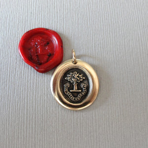 Why Wish For What You Have - Tree of Life Antique Bronze Wax Seal Pendant Jewelry Pelican Piety
