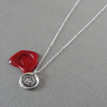 Load image into Gallery viewer, Come What May - Silver Wax Seal Necklace Scottish Motto Rock Solid
