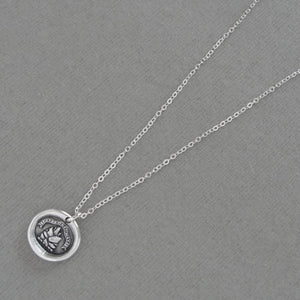 Come What May - Silver Wax Seal Necklace Scottish Motto Rock Solid