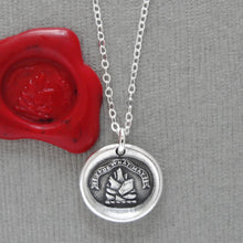 Load image into Gallery viewer, Come What May - Silver Wax Seal Necklace Scottish Motto Rock Solid
