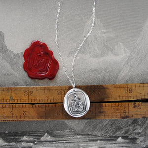 Think For Yourself - Silver Unicorn Wax Seal Necklace - Strength Bravery