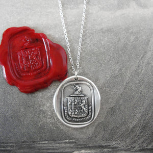 Think For Yourself - Silver Unicorn Wax Seal Necklace - Strength Bravery