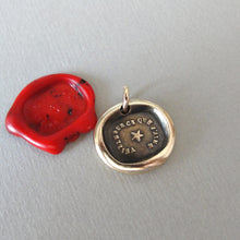 Load image into Gallery viewer, Watch Over The One I Love - Bronze Wax Seal Charm - Antique Star Wax Seal Jewelry Pendant
