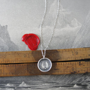 Silver Wax Seal Necklace Weathervane - Happy In All Winds Prepared For Anything - RQP Studio