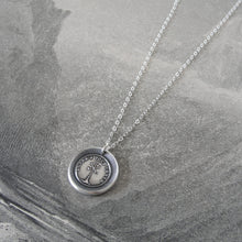 Load image into Gallery viewer, Silver Wax Seal Necklace Weathervane - Happy In All Winds Prepared For Anything - RQP Studio
