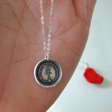 Load image into Gallery viewer, Silver Wax Seal Necklace Weathervane - Happy In All Winds Prepared For Anything - RQP Studio
