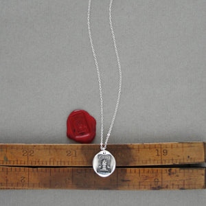 Industry Enriches - Wheatsheaf Wax Seal Necklace Prosperity Hope Luck - Antique Silver Wax Seal Jewelry