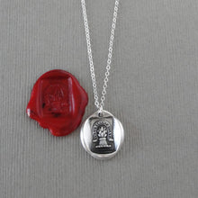 Load image into Gallery viewer, Industry Enriches - Wheatsheaf Wax Seal Necklace Prosperity Hope Luck - Antique Silver Wax Seal Jewelry
