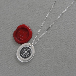 While I Breathe I Hope Wax Seal Necklace - Eagle Antique Silver Wax Seal Jewelry