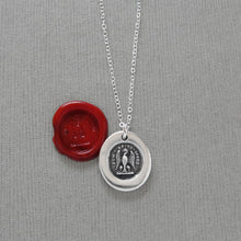 Load image into Gallery viewer, While I Breathe I Hope Wax Seal Necklace - Eagle Antique Silver Wax Seal Jewelry
