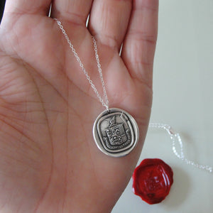 A Person Of Depth And Substance - Silver Wax Seal Necklace - Wisdom Life - RQP Studio