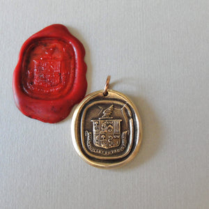 A Person Of Depth And Substance - Wing Crest Wax Seal Pendant - Antique Wax Seal Jewelry Wisdom Life