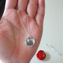 Load image into Gallery viewer, Reason Contents Me - Silver Wings Wax Seal Necklace Protection
