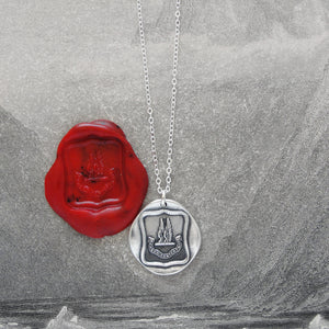 Reason Contents Me - Silver Wings Wax Seal Necklace Protection