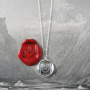 Reason Contents Me - Silver Wings Wax Seal Necklace Protection