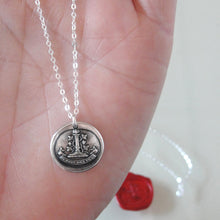 Load image into Gallery viewer, I Love You With All My Heart - Silver Wax Seal Necklace Eternal Flames of Fire
