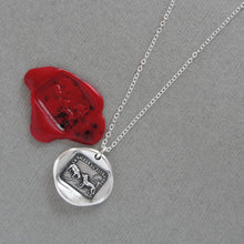 Load image into Gallery viewer, The Wolf And The Lamb - Silver Wax Seal Necklace Aesop Fable
