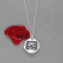 Load image into Gallery viewer, The Wolf And The Lamb - Silver Wax Seal Necklace Aesop Fable
