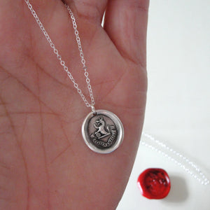 I Undertake And Persevere - Silver Wolf Wax Seal Necklace - RQP Studio