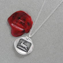 Load image into Gallery viewer, Broken Heart Silver Wax Seal Necklace - I Will Go On - Endure Love Heartache
