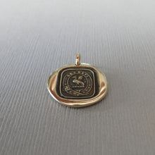 Load image into Gallery viewer, I Have Resolved - Wyvern Wax Seal Pendant - Antique Wax Seal Jewelry Latin Motto Protection Valor
