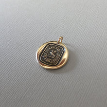 Load image into Gallery viewer, I Have Resolved - Wyvern Wax Seal Pendant - Antique Wax Seal Jewelry Latin Motto Protection Valor
