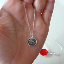 Load image into Gallery viewer, Silver Wax Seal Necklace - I Defy - Zeus Thunderbolt - RQP Studio
